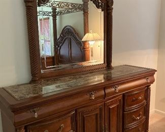 Triple Dresser with attached Mirror