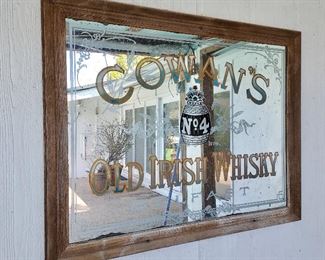 Cowan's Irish Whisky Advertising Mirror
