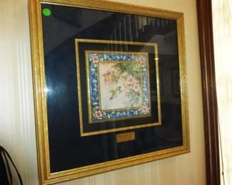 "Hummingbird with Trumpet Vine" by Lena Liu on Tile