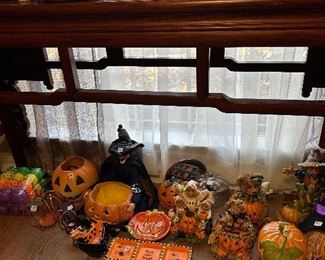 Halloween items under bar high table