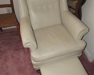 Vintage vinyl chair & ottoman
