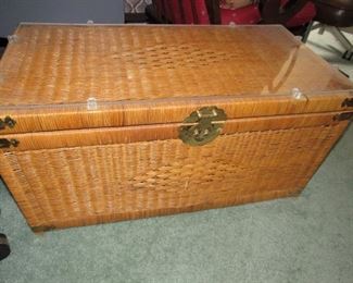 Vintage wicker trunk