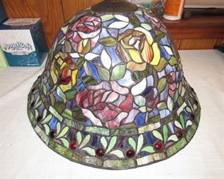 Large Tiffany style stained glass shade