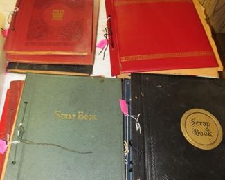 Old scrap books with lots of interesting items inside....