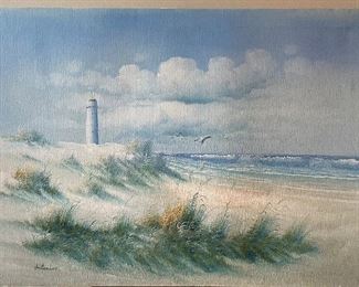 Beach Scene with lighthouse