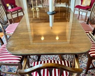 Dining table with six chairs