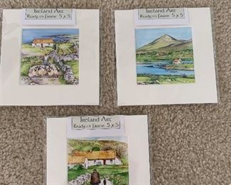 Ireland Landscape Art Signed Pat Falwell Watercolor Print