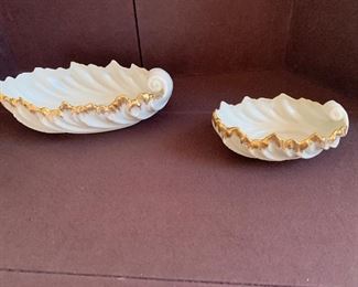 Lenox Acanthus Ivory Shell Dish Gold Trim