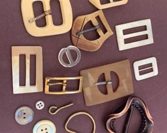 Pearlized Belt Buckles Vintage