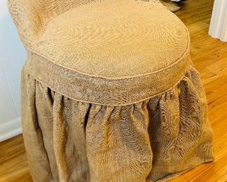 Burlap Covered Vanity Chair $80