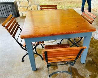 Dining Table with Thomas Baker folding chairs $400