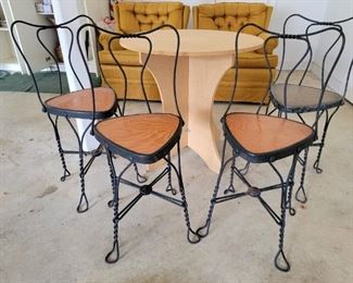 Antique ice cream parlor chairs