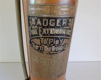Copper, brass fire extinguisher lamp