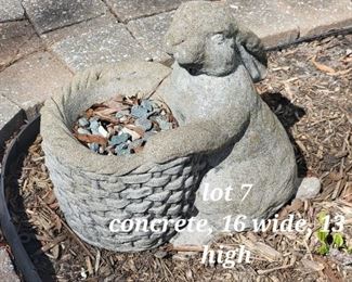 Concrete bunny planter