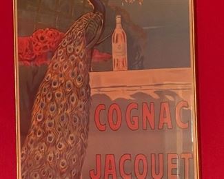 Cognac Jacquet framed poster in red