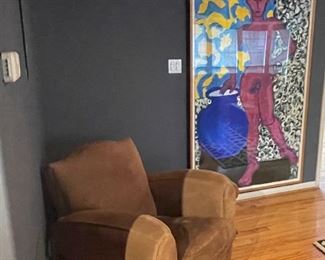 soft suede arm chair