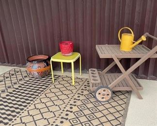 Jute rug, patio items and decor