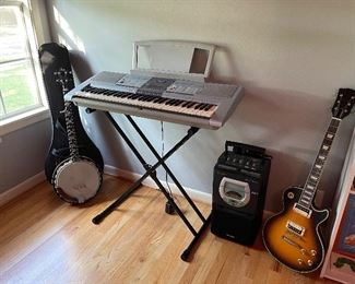 banjo guitar, keyboard