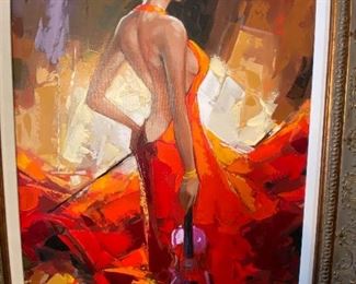 Violin Sonata II by Ukrainian Artist Anatoly Metlan - Framed Size 28 1/2” x 38 1/2” - Appraised value $2,790