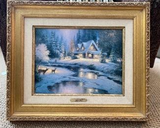 Deer Creek Cottage by Thomas Kinkade - Framed size 25 x 20 1/2  - Limited edition lithograph of original oil painting - 2739/2950 S/N Canvas