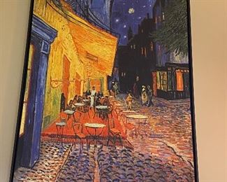 Cafe Terrace at Night by Vincent Van Gogh - 40” x 60” Canvas - 2” Deep Floating Black Frame by iCanvas