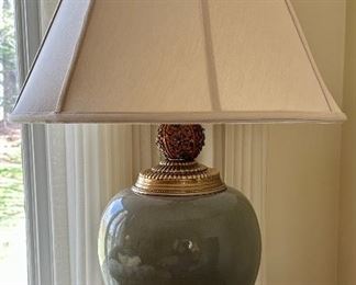 Pair of Frederick Cooper Ginger Jar Lamps.  The lamps in this home are absolutely in perfect condition, with great names, and styles.  