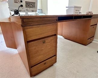Office Suite by Maria Bergson in 1950. Signed.  Desk includes 2 Cabinets with Files.  Opens on both sides of Desk.  The Desk alone just sold on 1st Dibs for $4200.00