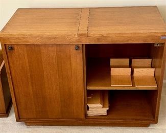 Office Suite by Maria Bergson in 1950. Signed.  Office Desk with side File Drawers. 