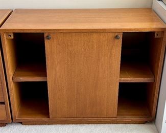 Office Suite by Maria Bergson in 1950. Signed.  Office Desk with side File Drawers  Convertible One Door Cabinet.