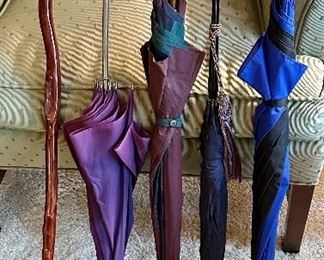 Vintage umbrellas and Shillelagh Cane 
