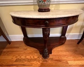 Beautiful Demi Lume Mahogany w Marble Top Console late 1800’s piece