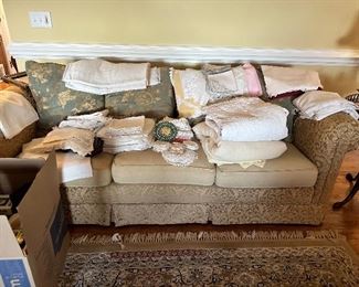 Nice collection of vintage linens pressed and ready for Easter. 