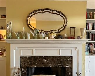 Oval mantle mirror. 