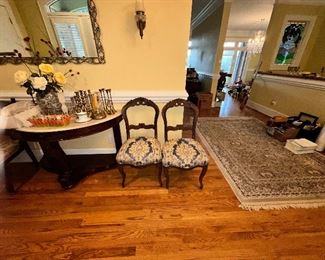 Pair of walnut Victorian chairs. 