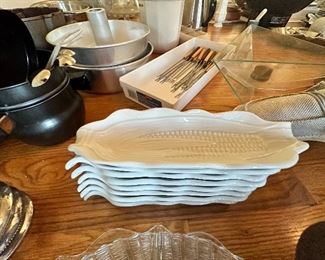 Collection of porcelain corn holders.  