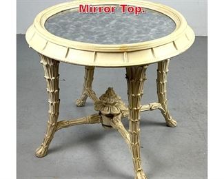 Lot 10 Painted Side Table. Mottled Mirror Top. 