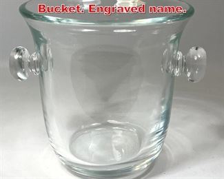 Lot 26 KARL SPRINGER Crystal Ice Bucket. Engraved name. 