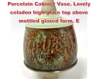 Lot 49 GEOFFREY SWINDELL Porcelain Cabinet Vase. Lovely celadon high glaze top above mottled glazed form. E