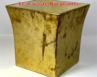 Lot 96 Karl Springer Flared Gold Leaf waste Bin planter