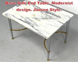 Lot 117 Marble Top Regency style Base Side End Table. Modernist design. Jansen Style. 