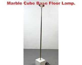 Lot 127 Modernist Chrome Rod Marble Cube Base Floor Lamp. 