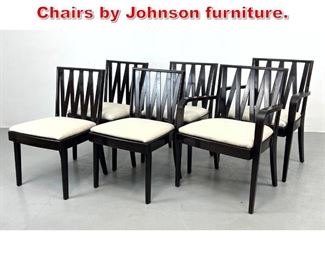 Lot 151 Set 6 Paul Frankl Dining Chairs by Johnson furniture. 