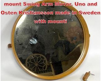 Lot 157 Luxus Vitsjo rare wall mount Swing Arm Mirror. Uno and Osten Kristiansson made in Sweden with mounti