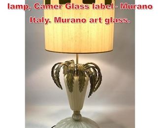 Lot 161 Elaborate Murano glass lamp, Camer Glass label Murano Italy. Murano art glass. 