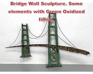 Lot 188 Mixed Metal Modernist Bridge Wall Sculpture. Some elements with Green Oxidized finish. 
