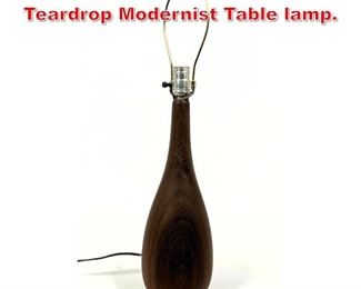 Lot 190 Danish Modern Teak Teardrop Modernist Table lamp. 