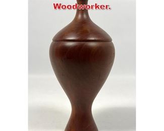 Lot 193 Turned Wood Vase. Artisan Woodworker. 