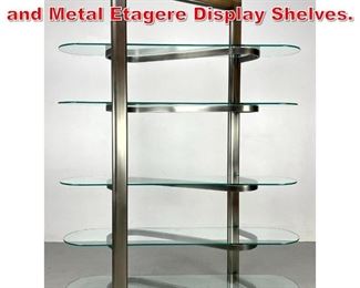 Lot 206 Unusual Modernist Glass and Metal Etagere Display Shelves. 