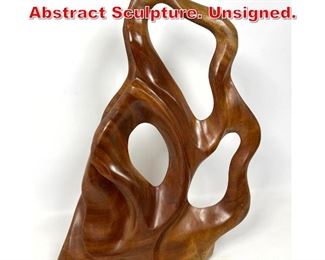 Lot 213 Carved Teak Wood Abstract Sculpture. Unsigned.