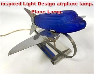 Lot 228 Sarsaparilla Art Deco inspired Light Design airplane lamp. Plane Lamp.